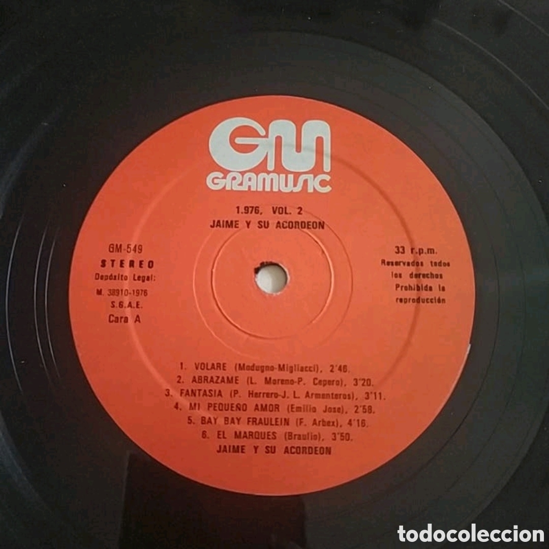 Discos de vinilo: Lp Jaime y su acorde&oacute;n. 1976. vol.2 - Foto 3