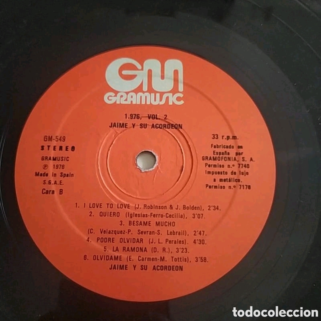 Discos de vinilo: Lp Jaime y su acorde&oacute;n. 1976. vol.2 - Foto 4