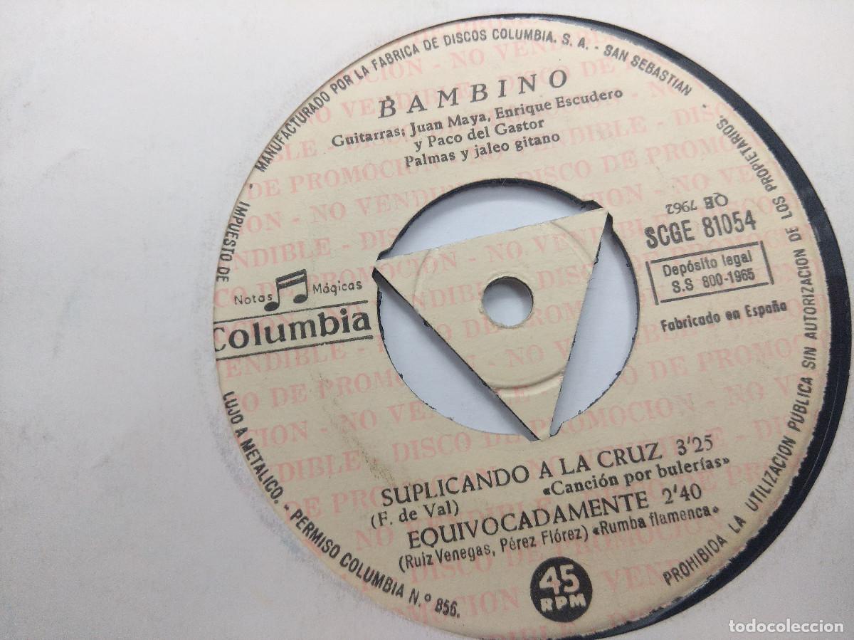 Discos de vinilo: BAMBINO/SUPLICANDO A LA CRUZ/SINGLE. - Foto 3