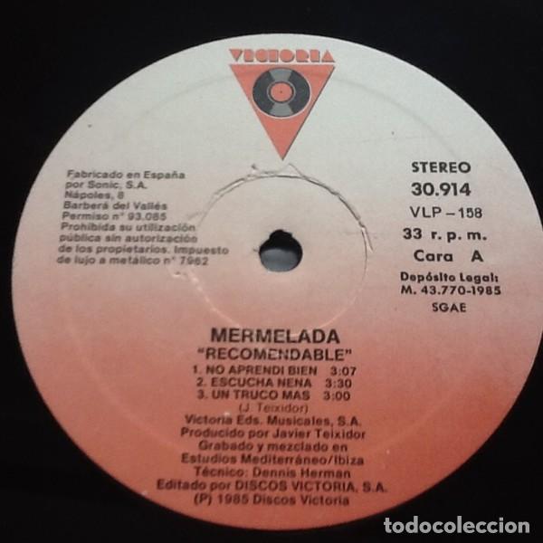Discos de vinilo: Mermelada &ndash; Recomendable - Foto 3