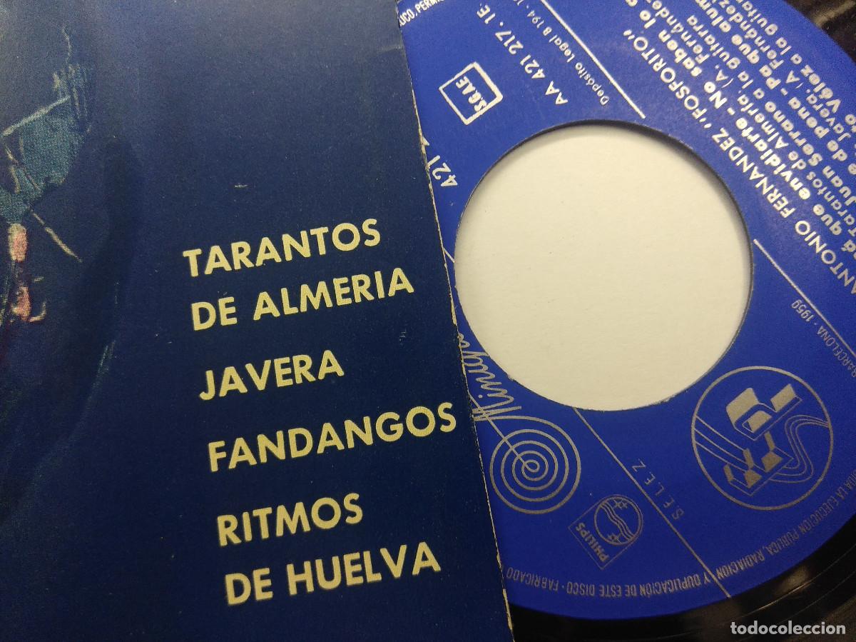 Discos de vinilo: FOSFORITO/TARANTOS DE ALMERIA/SINGLE. - Foto 2