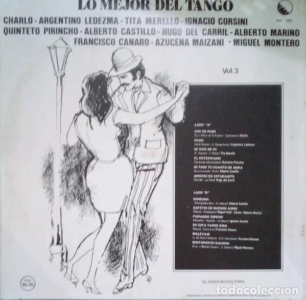 Discos de vinilo: Lo Mejor Del Tango Vol.3 (Various Artists) LP - Foto 2