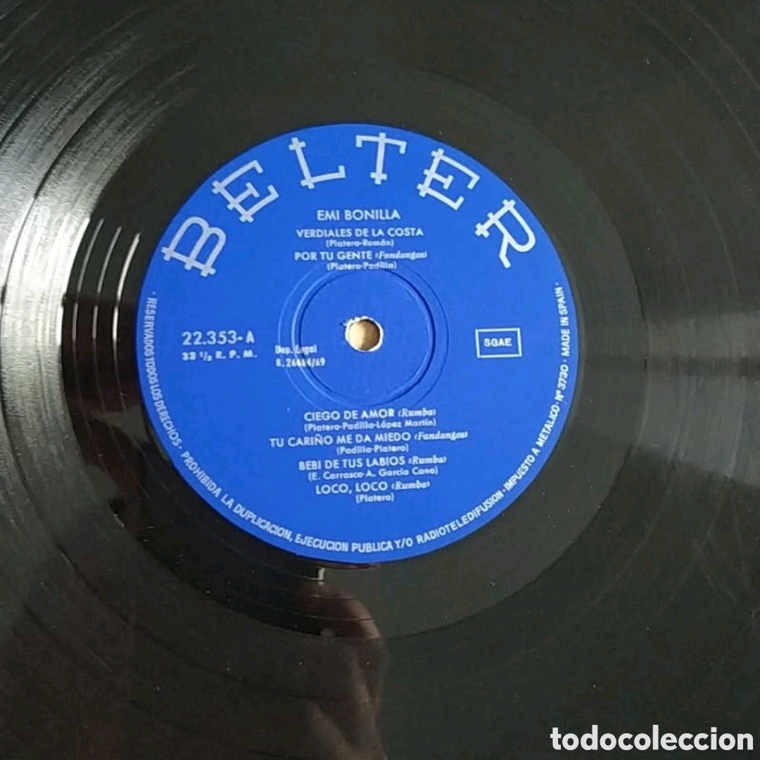 Discos de vinilo: Lp Emi bonilla. Verdiales de la costa - Foto 3