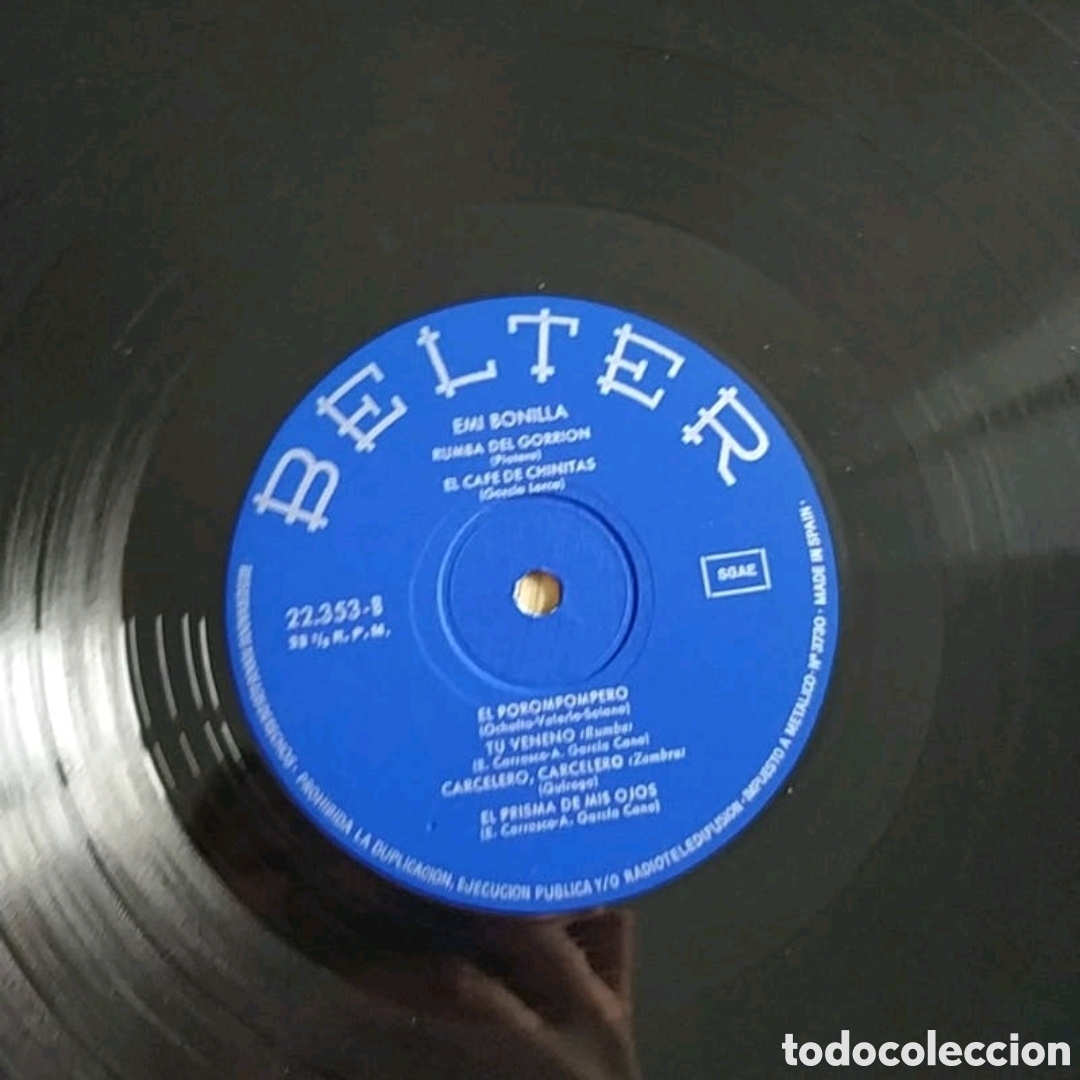 Discos de vinilo: Lp Emi bonilla. Verdiales de la costa - Foto 4
