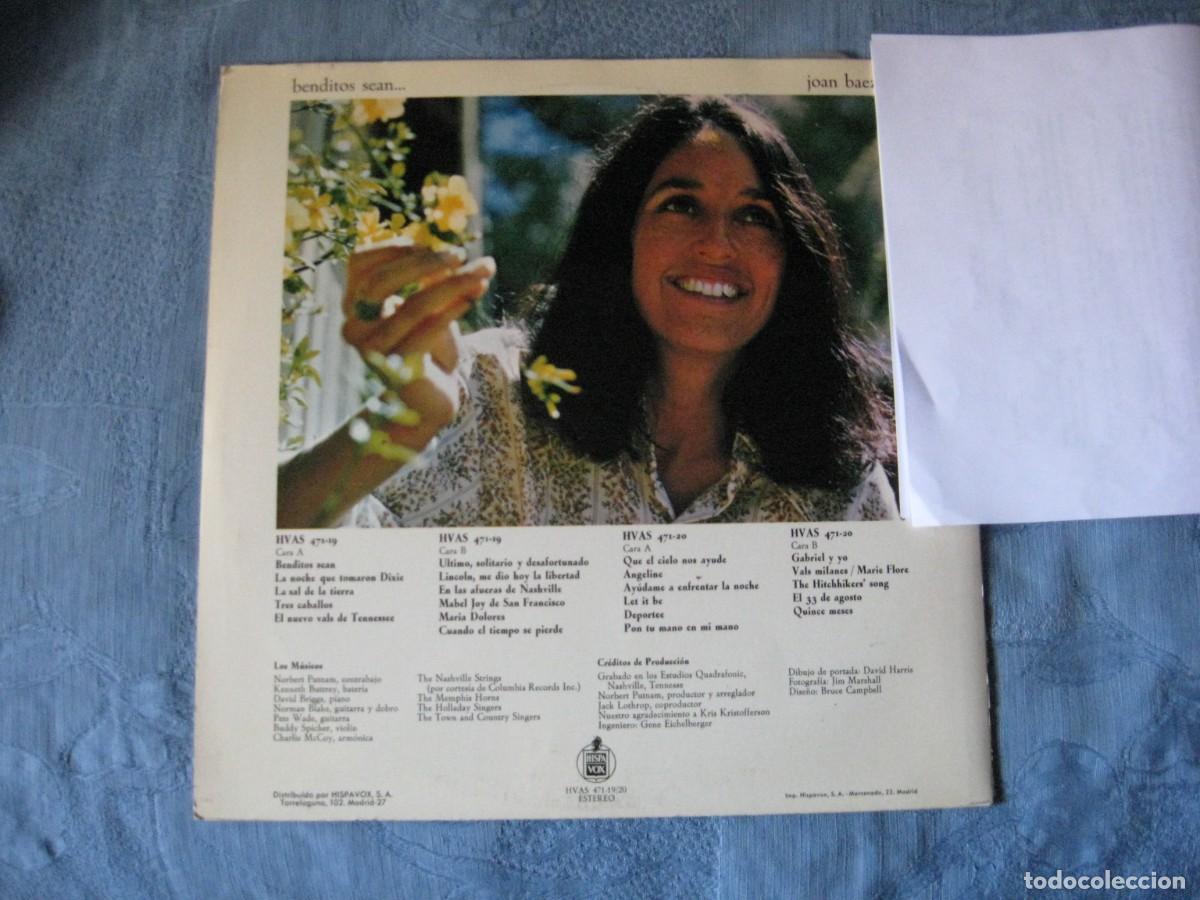 Discos de vinilo: JOAN BAEZ, BENDITOS SEAN, 2 LP VINILO, 1971 - Foto 2