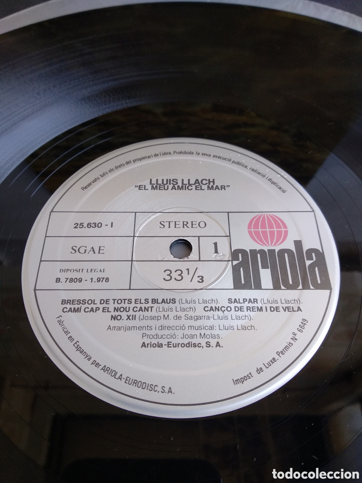 Discos de vinilo: *LLUIS LLACH, EL MEU AMIC EL MAR, SPAIN, ARIOLA, 1978. - Foto 5