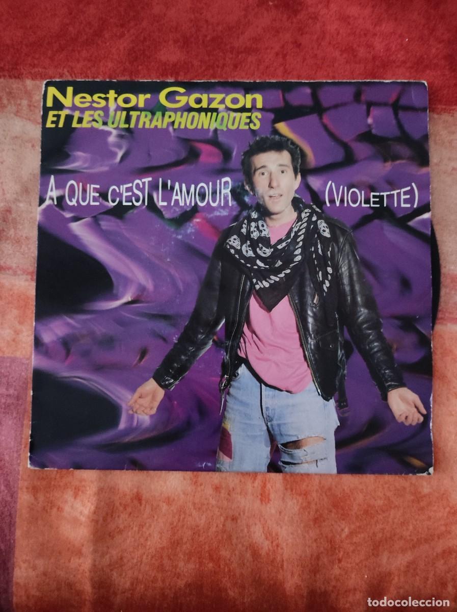 Vinyl records: Nestor Gazon Et Les Ultraphoniques &ndash; A Que C' Est L' Amour (Violette) single