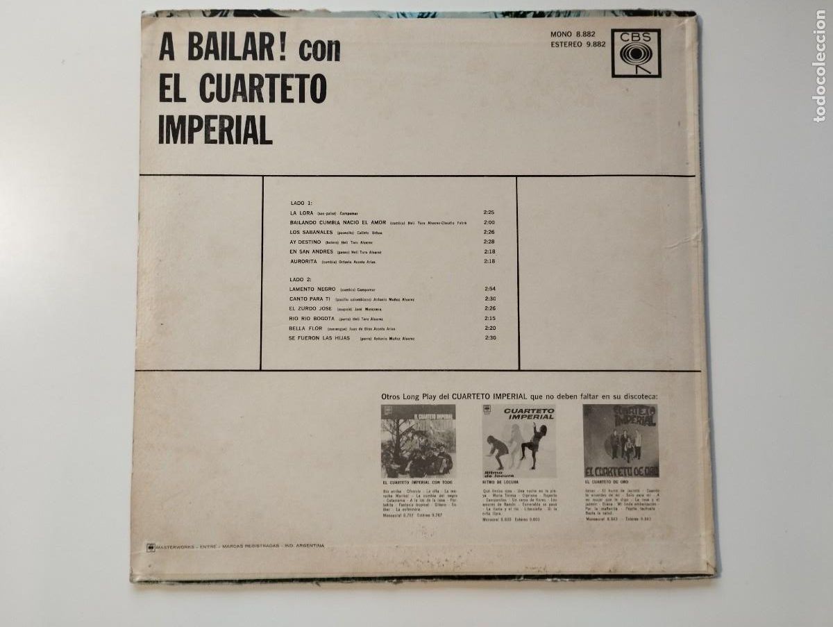 Discos de vinilo: Cuarteto Imperial &lrm;&ndash; A Bailar Con.... PEDIDO M&Iacute;NIMO 5&euro; - Foto 2