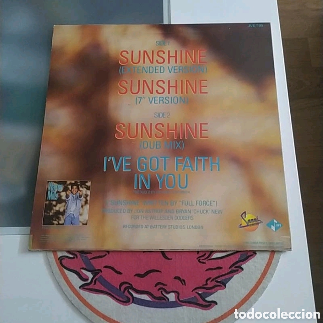 Discos de vinilo: Maxi single Warren Mills. Sunshine - Foto 2