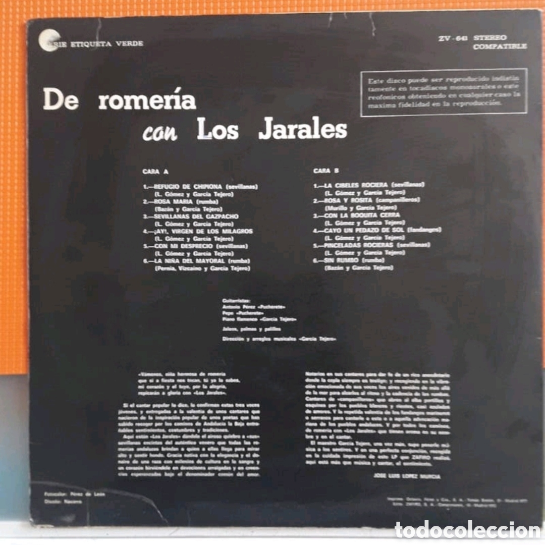 Discos de vinilo: Lp de Romer&iacute;a con Los Jarales - Foto 2