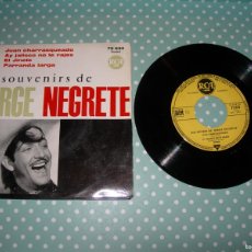 Discos de vinilo: SOUVENIRS DE JORGE NEGRETE/ JUAN CHARRASQUEADO +3 / EP / EDICIÓN FRANCESA. Lote 378662424