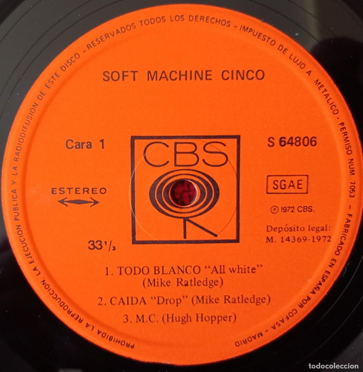 Discos de vinilo: SOFT MACHINE 5 VINILO LP EDICION ORIGINAL 1972 - Foto 3