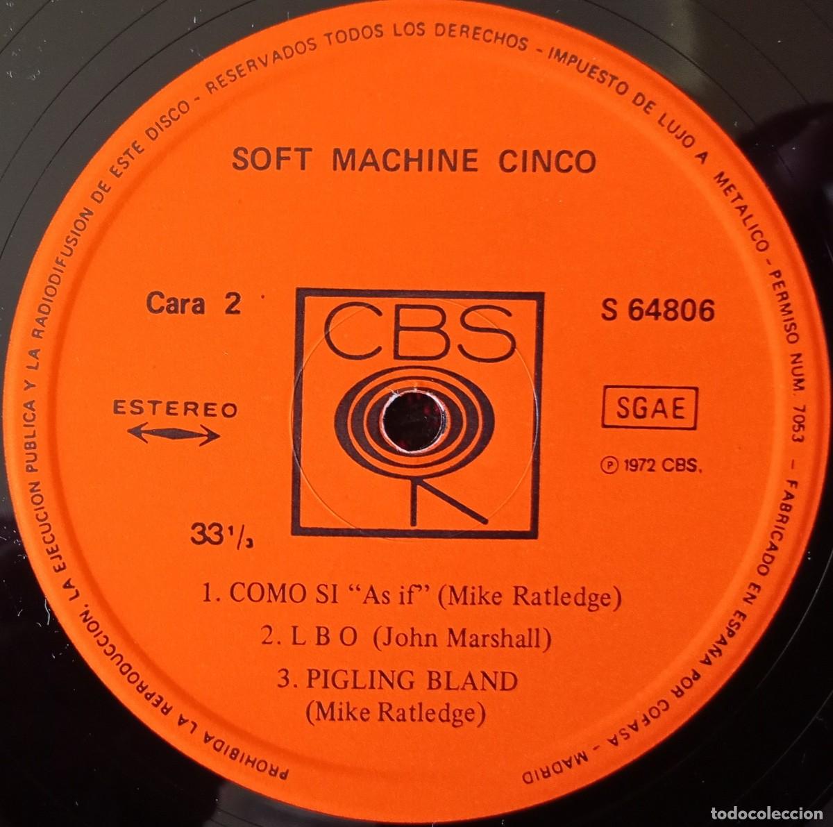 Discos de vinilo: SOFT MACHINE 5 VINILO LP EDICION ORIGINAL 1972 - Foto 4