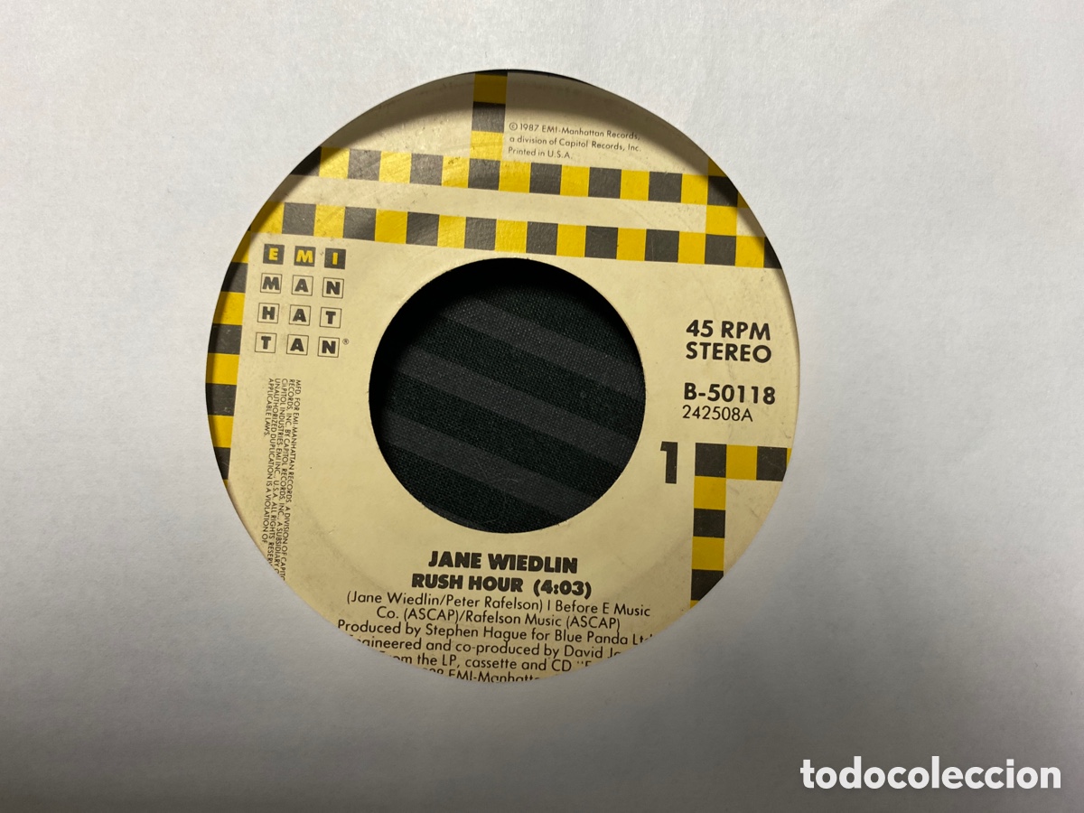 Discos de vinilo: Jane Wiedlin - Rush Hour (7&rdquo;, Single) ED. USA - Foto 2