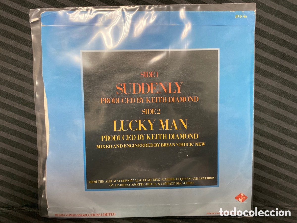 Discos de vinilo: Billy Ocean - Suddenly (7&rdquo;, Single) Ed. UK - Foto 2
