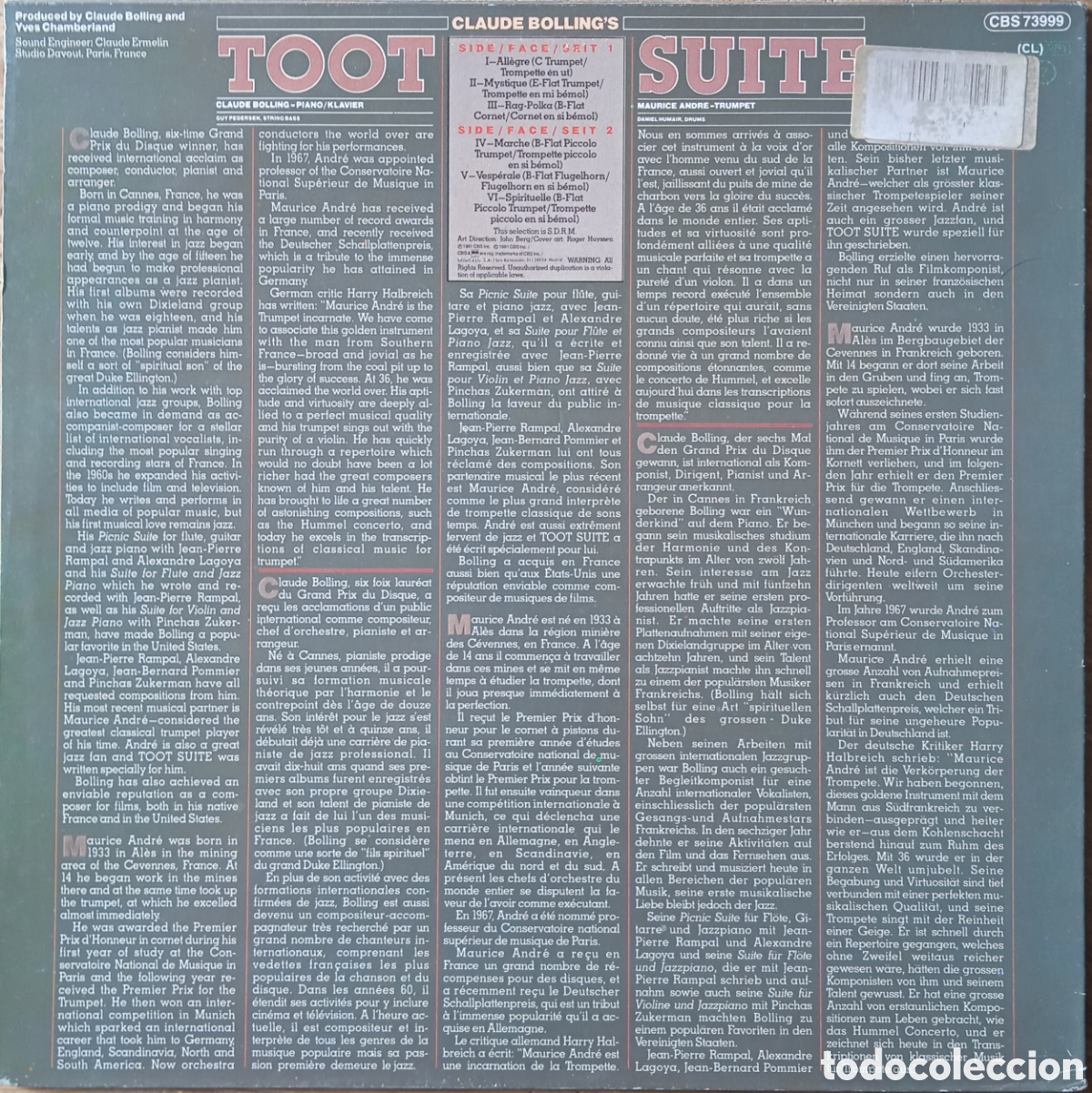 Discos de vinilo: Disco de vinilo Claude Bolling - Foto 2