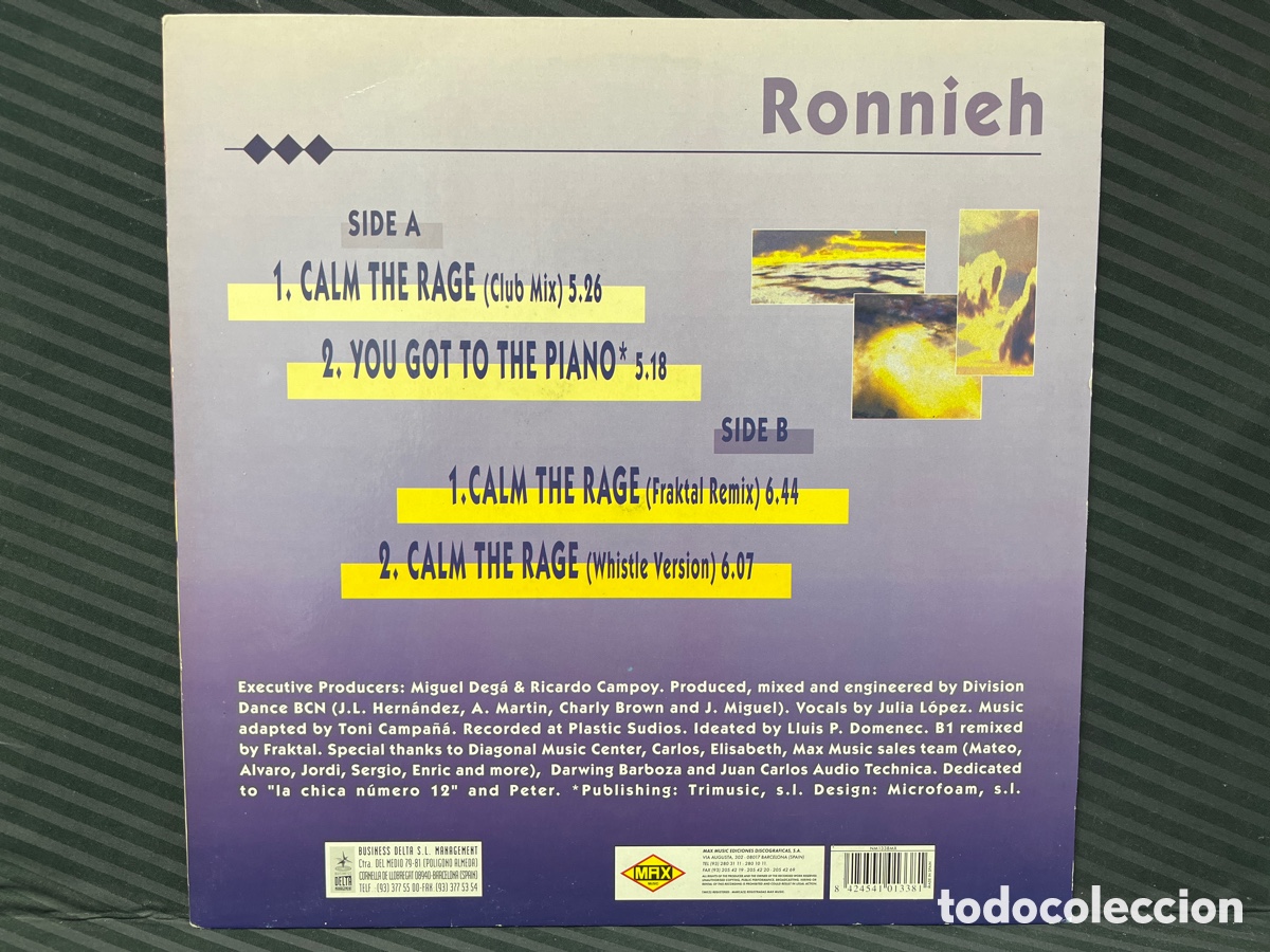 Discos de vinilo: Ronnieh - Calm The Rage (12&rdquo;) - Foto 2