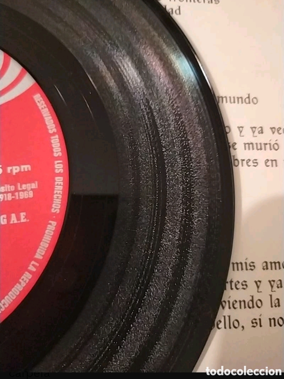 Discos de vinilo: Single Luis Aguil&eacute;. Soy libre ya / Monasterio del Escorial - Foto 7