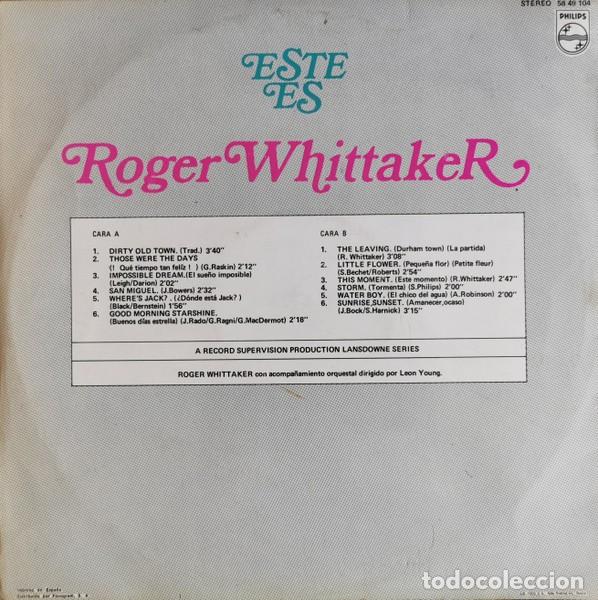 Discos de vinilo: ROGER WHITTAKER - &rdquo;ESTE ES ROGER WHITTAKER&rdquo; - LP 1970 - Foto 2