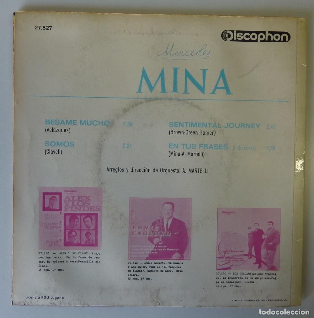 Discos de vinilo: MINA / BESAME MUCHO+3 / 1968 // EP - Foto 2