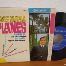 Discos de vinilo: EP JOSÉ MARÍA PLANES - VOLVEREMOS +3 (1966) - (MENORCA) - *PEDIDO MÍNIMO 6€*. Lote 379199189
