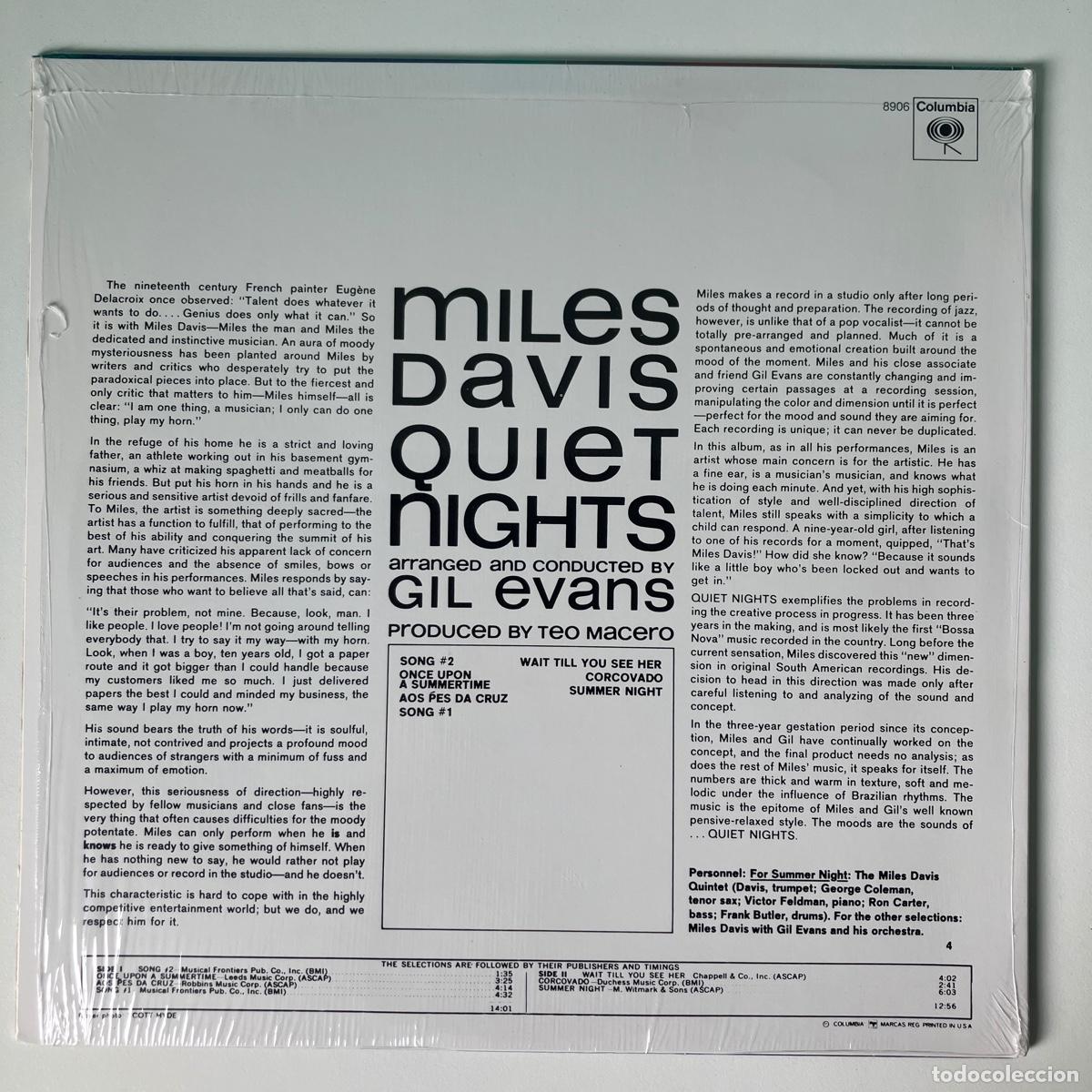 Discos de vinilo: Miles Davis &lrm;&ndash; Quiet Nights, US Columbia* - Foto 2