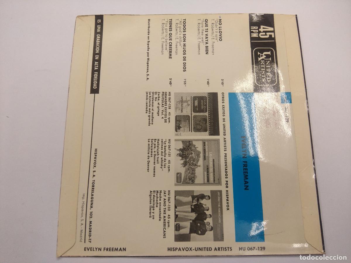 Discos de vinilo: EVELYN FREEMAN/NO LLOVIO/SINGLE. - Foto 3