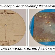 Discos de vinilo: COBLA LA PRINCIPAL DE BADALONA / RUINES D'AMPURIES / DISCO POSTAL SONORO / COM. GIBHILA / FUNCIONA.. Lote 379282304