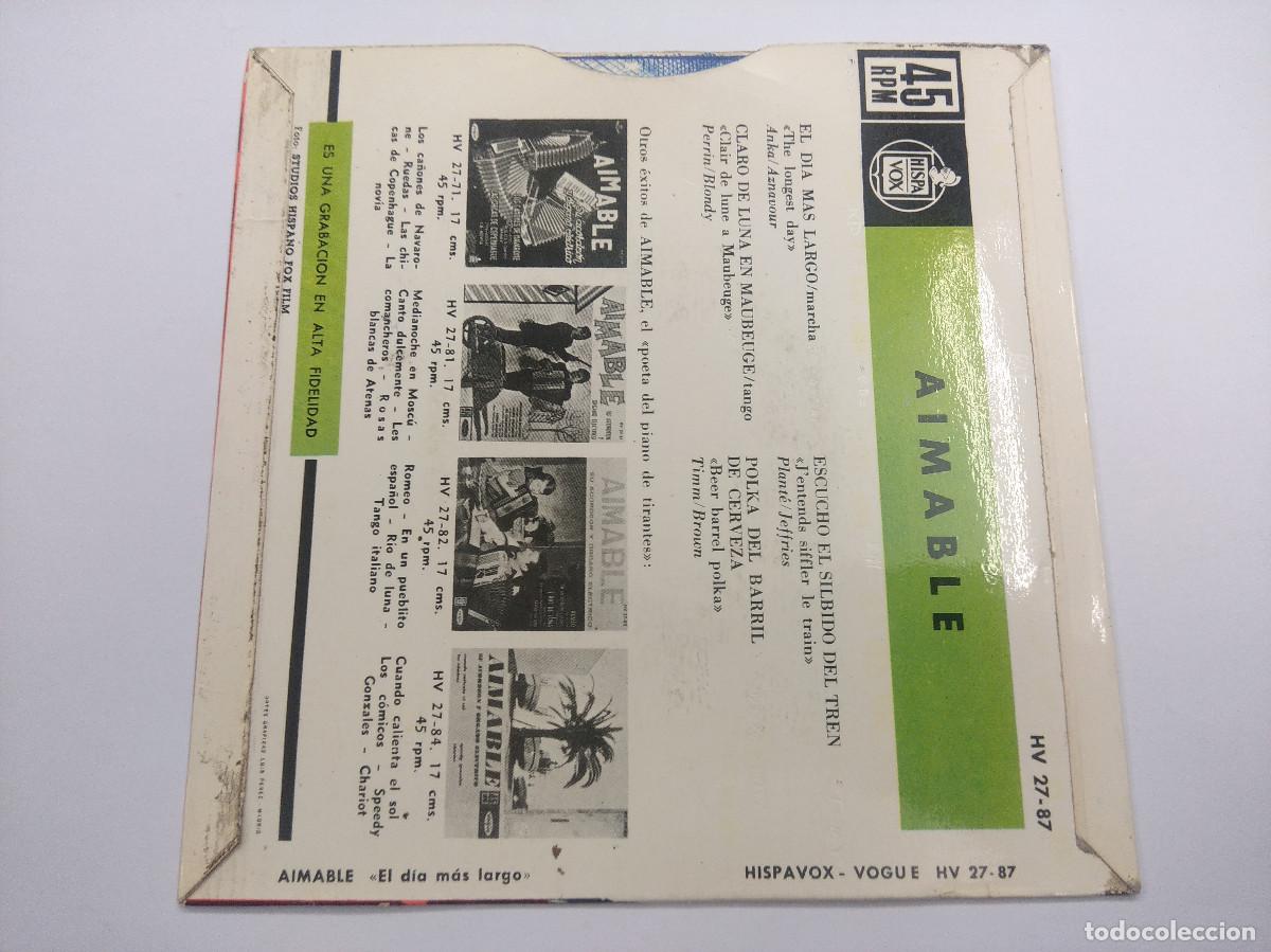 Discos de vinilo: AIMABLE/EL DIA MAS LARGO/SINGLE. - Foto 3