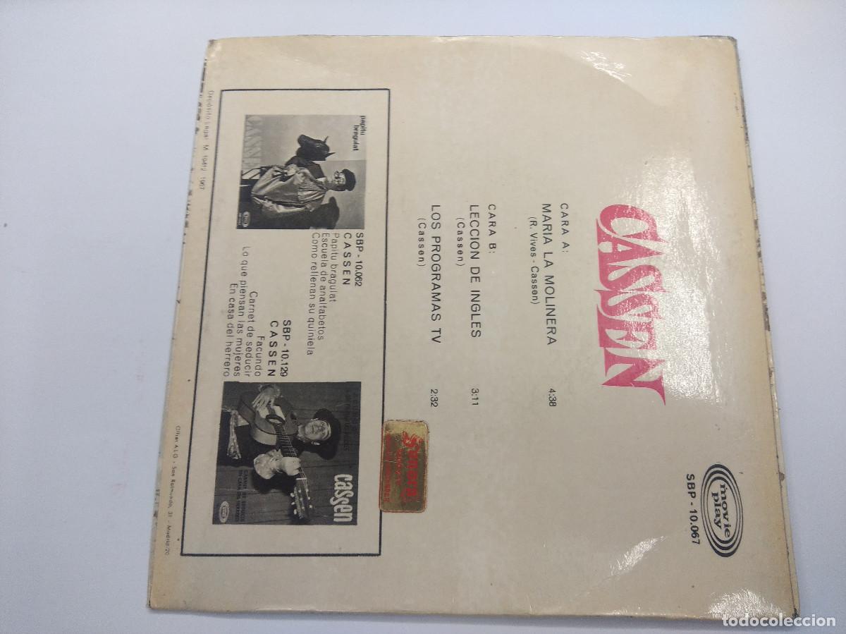 Discos de vinilo: CASSEN/MARIA LA MOLINERA/SINGLE. - Foto 3
