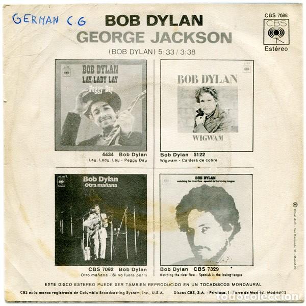 Discos de vinilo: Bob Dylan - George Jackson (7&rdquo;, Single) Label:CBS Cat#: CBS 7688 - Foto 2