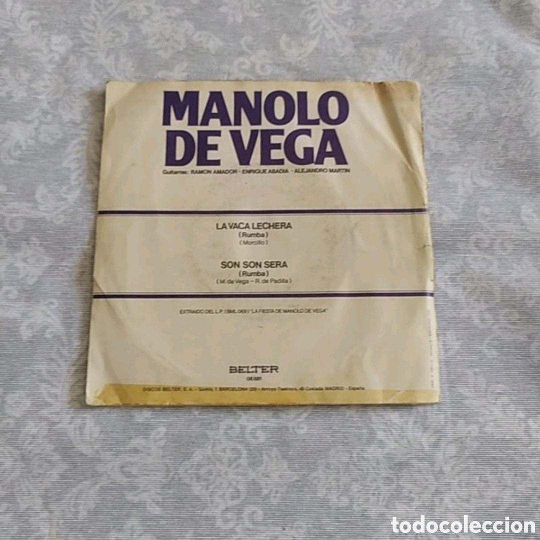 Discos de vinilo: Single Manolo de Vega. La vaca lechera - Foto 2
