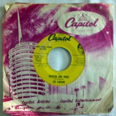 Discos de vinilo: JOE CARSON. LOVE TRANSFUSION/ PASSION AND PRIDE. CAPITOL, USA 1957 SINGLE PROMOCIONAL. Lote 379408789