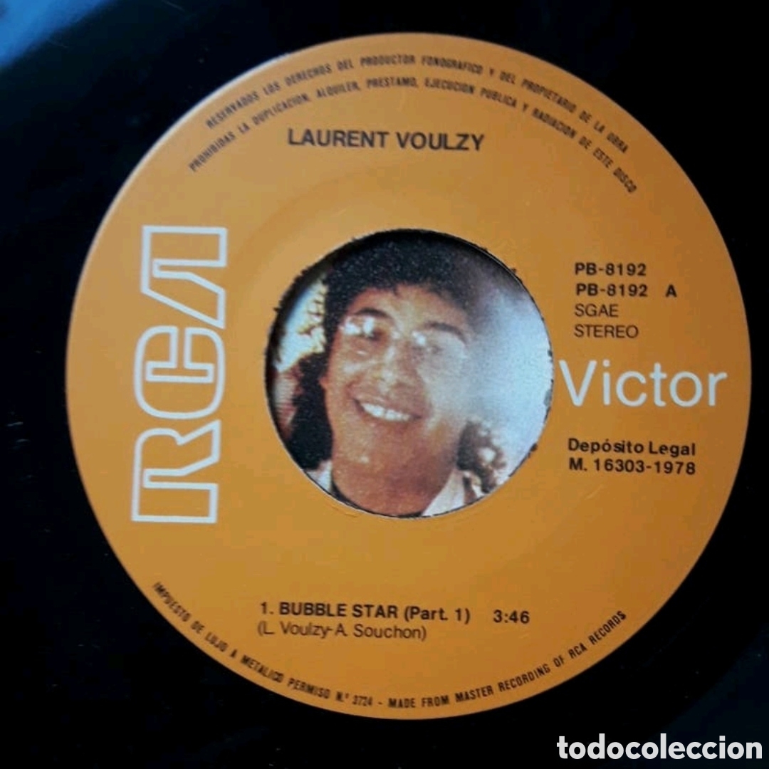 Discos de vinilo: Single Laurent Voulzy. Bubble Star (Part 1 & 2) - Foto 3
