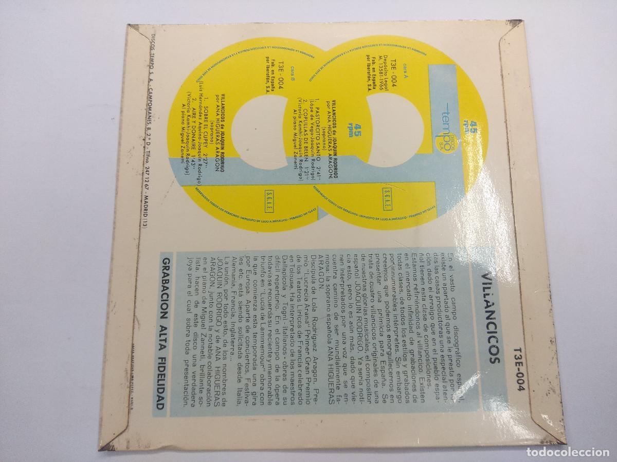 Discos de vinilo: VILLANCICOS/JOAQUIN RODRIGO/SINGLE. - Foto 3
