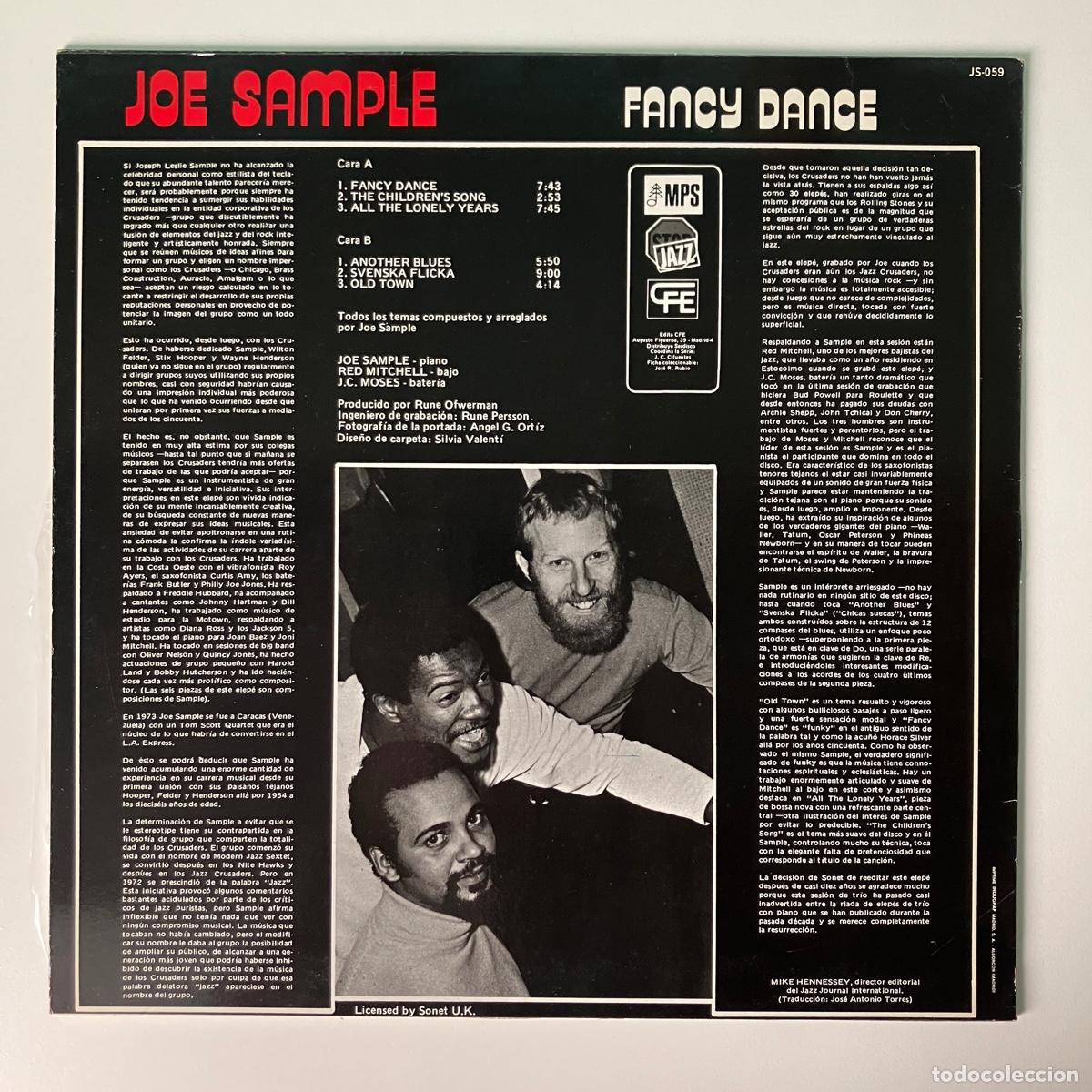 Discos de vinilo: Joe Sample &lrm;&ndash; Fancy Dance, Spain 1982 Sonet - Foto 2