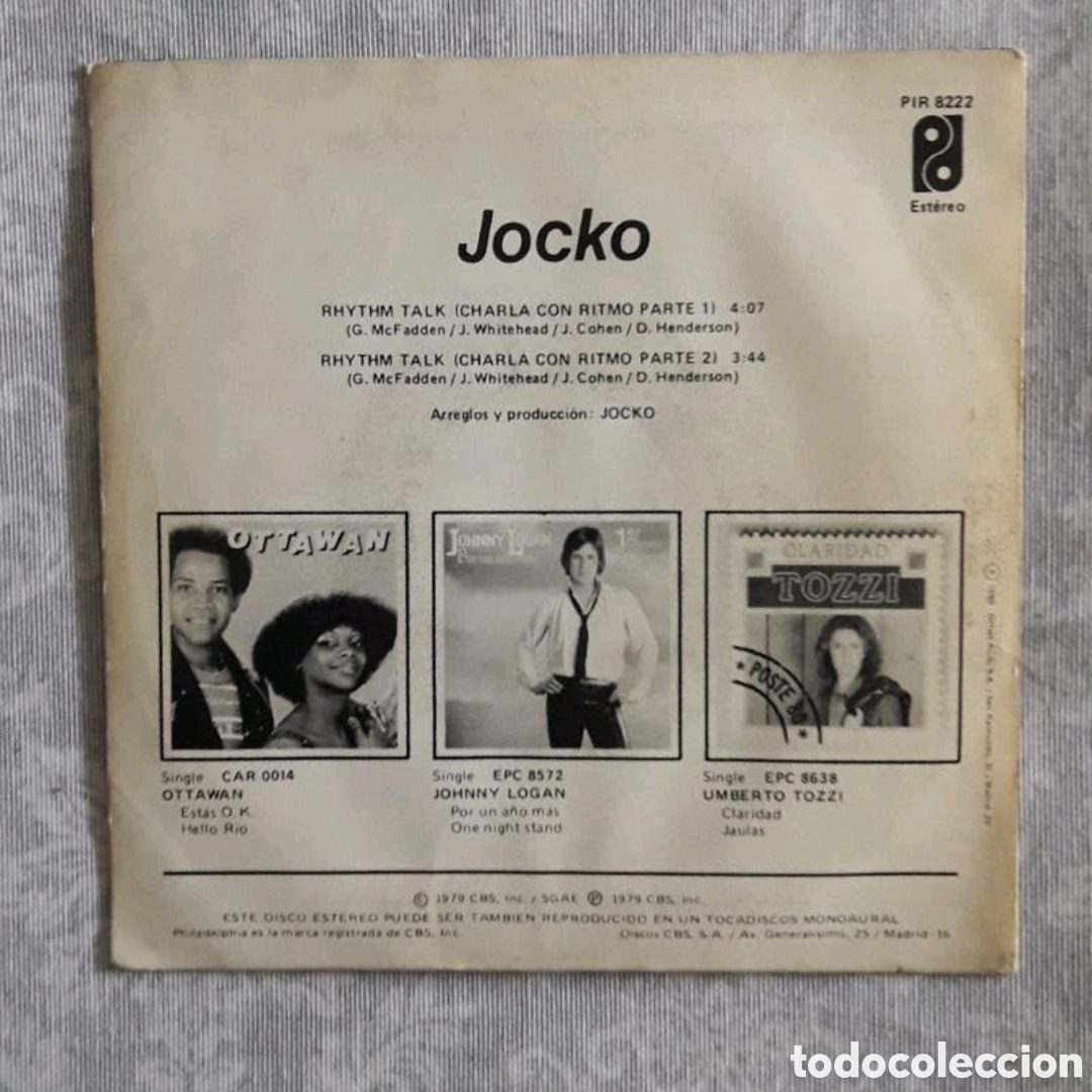 Discos de vinilo: Single Jocko. Rhythm Talk (Charla Con Ritmo parte 1 y 2) - Foto 2