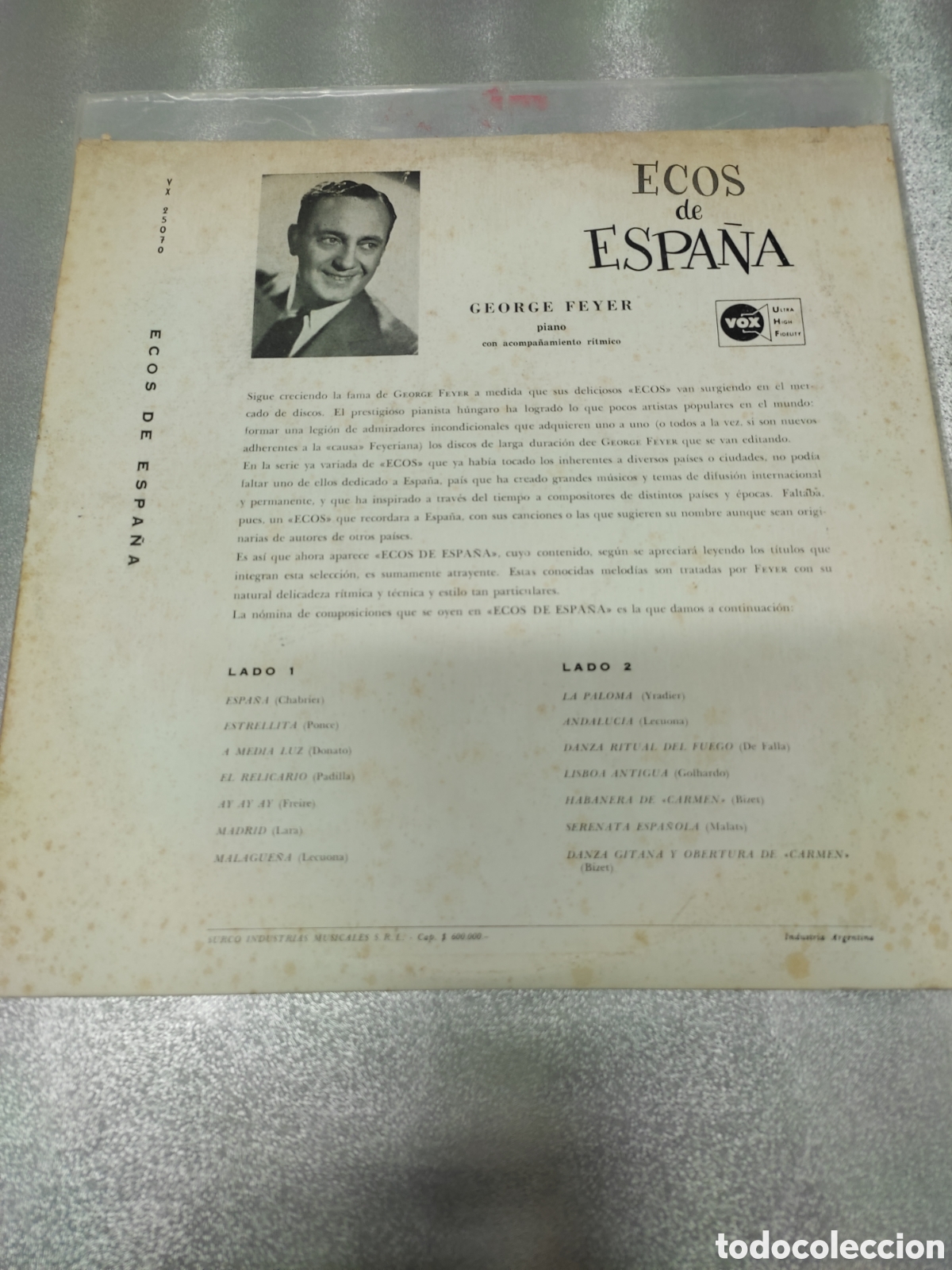 Discos de vinilo: LP Ecos de Espa&ntilde;a - Foto 5