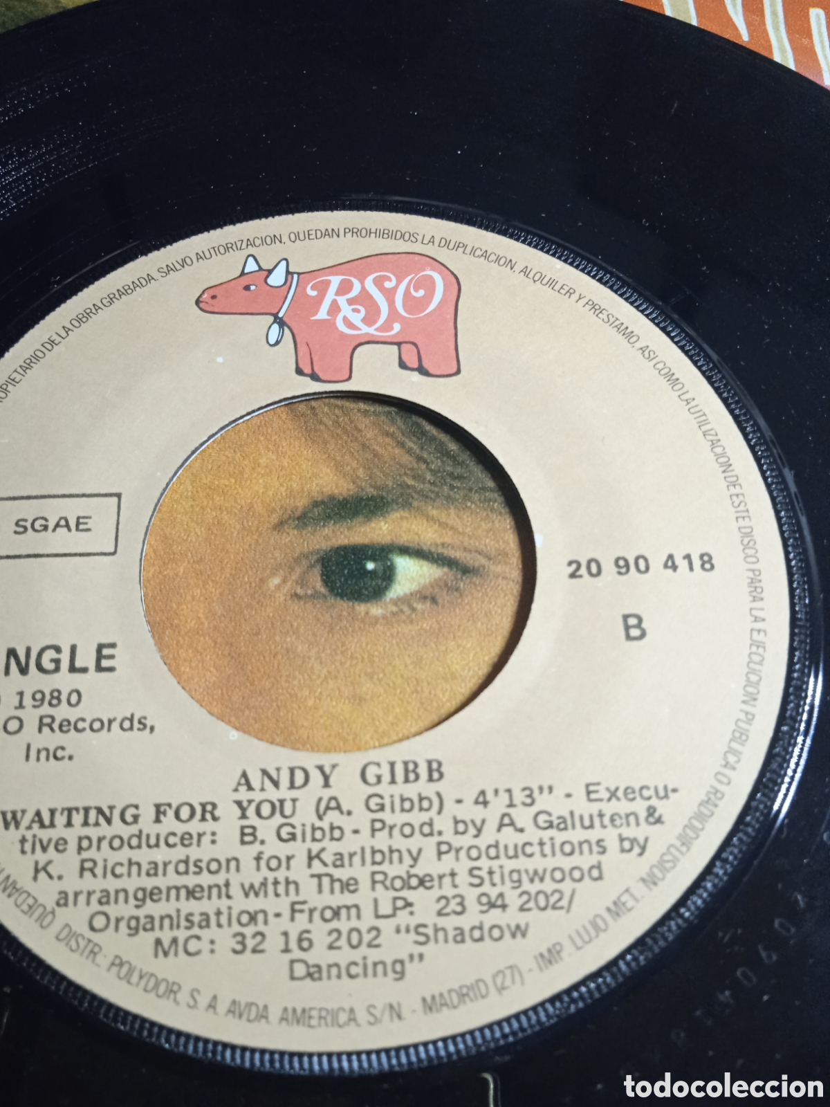 Discos de vinilo: Single 7&rdquo; Andy Gibb 1980. Desire. - Foto 3
