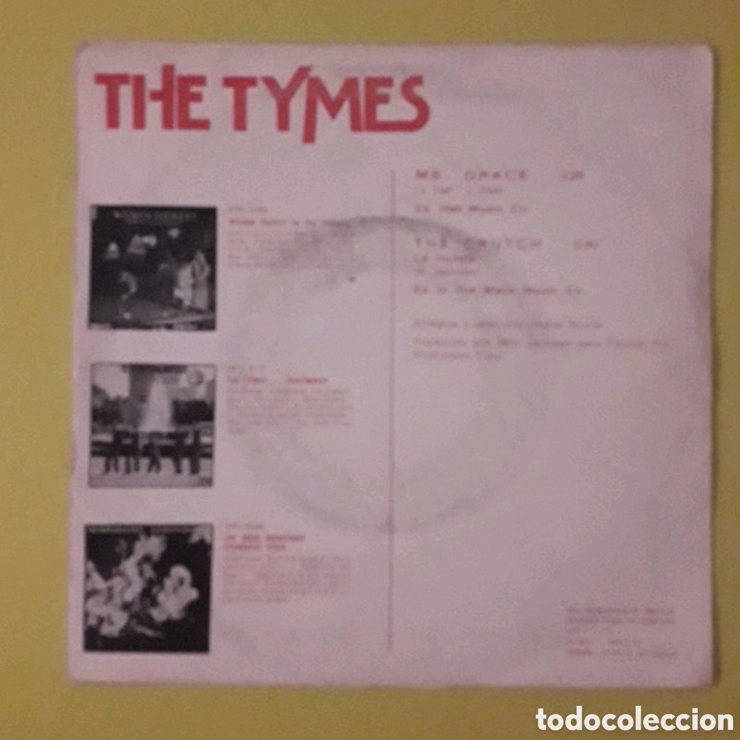 Discos de vinilo: Single The Tymes. Ms. Grace / The Crutch - Foto 2