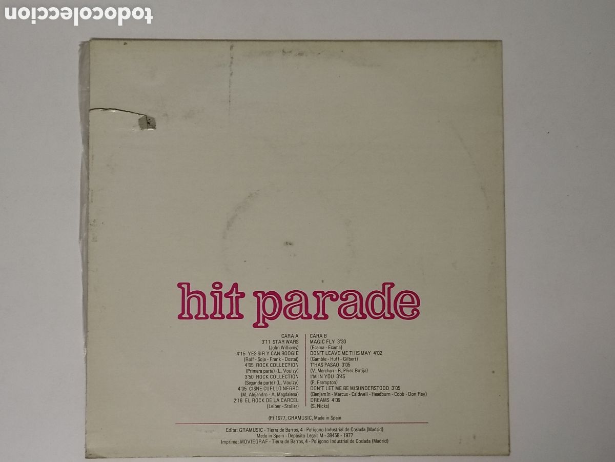 Discos de vinilo: Various &ndash; Hit Parade - Gramusic &ndash; GM-655 - 1977 - Foto 2