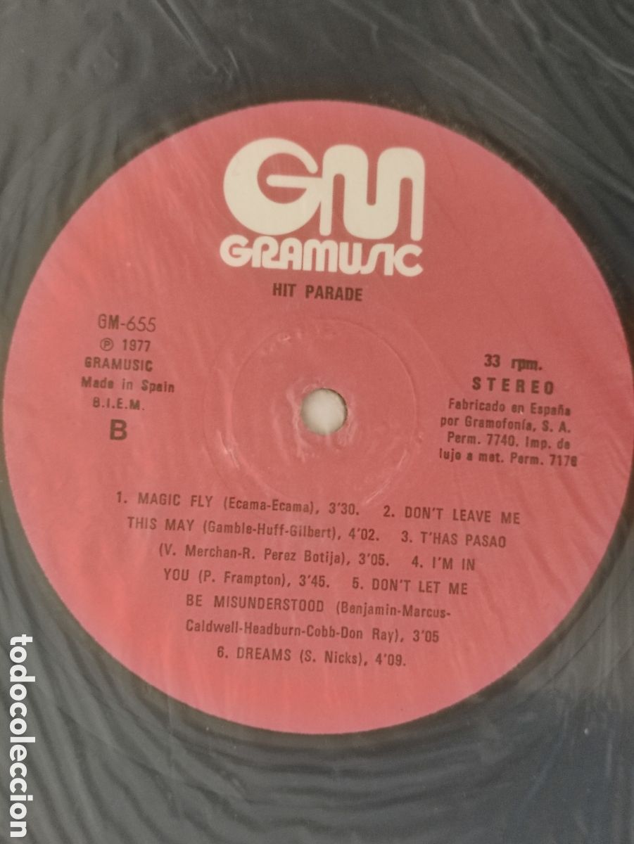 Discos de vinilo: Various &ndash; Hit Parade - Gramusic &ndash; GM-655 - 1977 - Foto 4