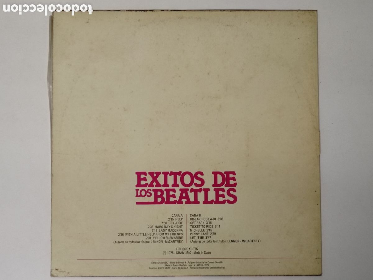Discos de vinilo: The Booklets &ndash; Exitos De Los Beatles - Gramusic &ndash; GM-516 - 1977 - Foto 2