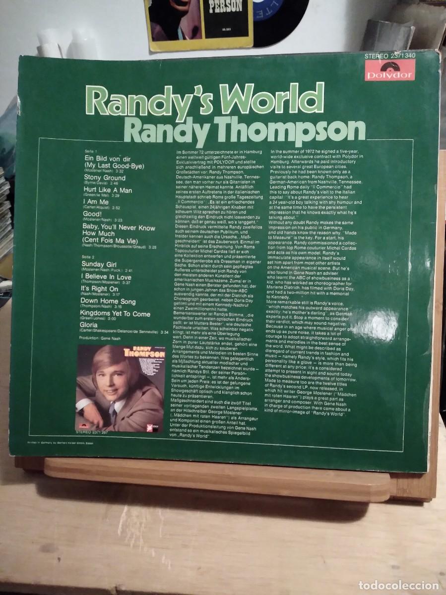 Discos de vinilo: RANDYS WORLD-RANDY THOMPSON- - Foto 2