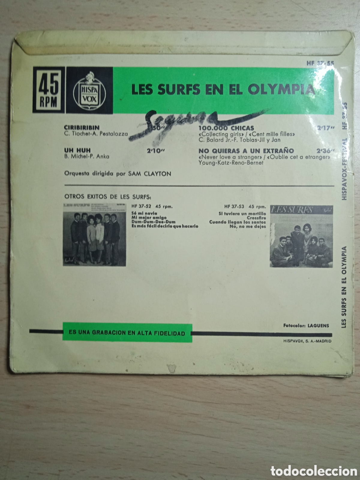 Discos de vinilo: Single 7&rdquo; Los Surfs 1964.Ciribiribin+3 - Foto 2