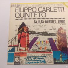 Discos de vinilo: FILIPPO CARLETTI/LA,LA,LA/SINGLE PROMOCIONAL FESTIVAL EUROVISION 1968.. Lote 380259904