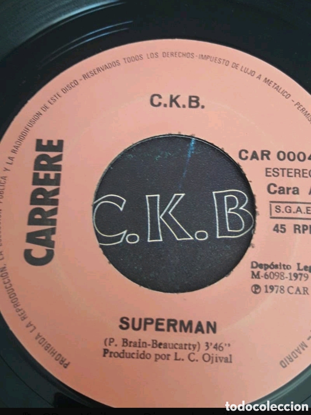 Discos de vinilo: Single C.K.B.&nbsp;Superman / Instrumental - Foto 3