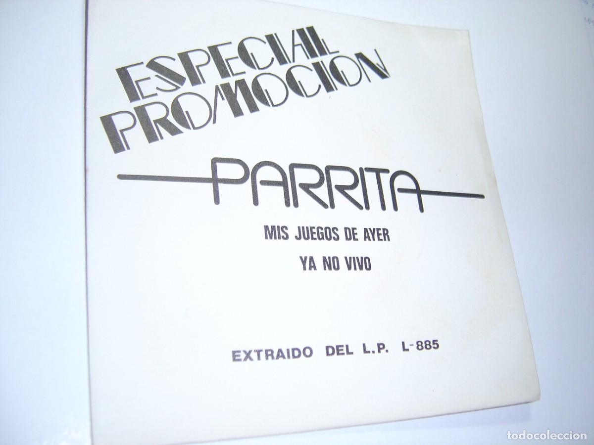 Vinyl records: single promo parrita. mis juegos de ayer. ya no vivo. olympo 1982 spain con inserto (seminuevo)