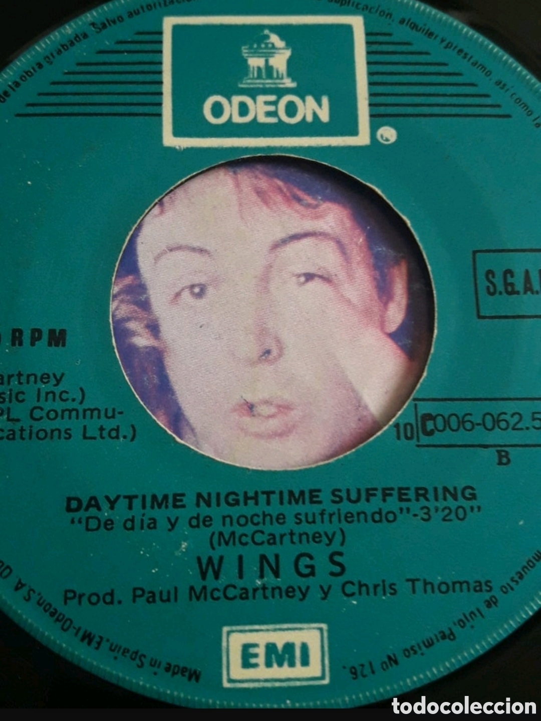 Discos de vinilo: Single Wings (Paul McCartney). Adi&oacute;s a la noche - Foto 4
