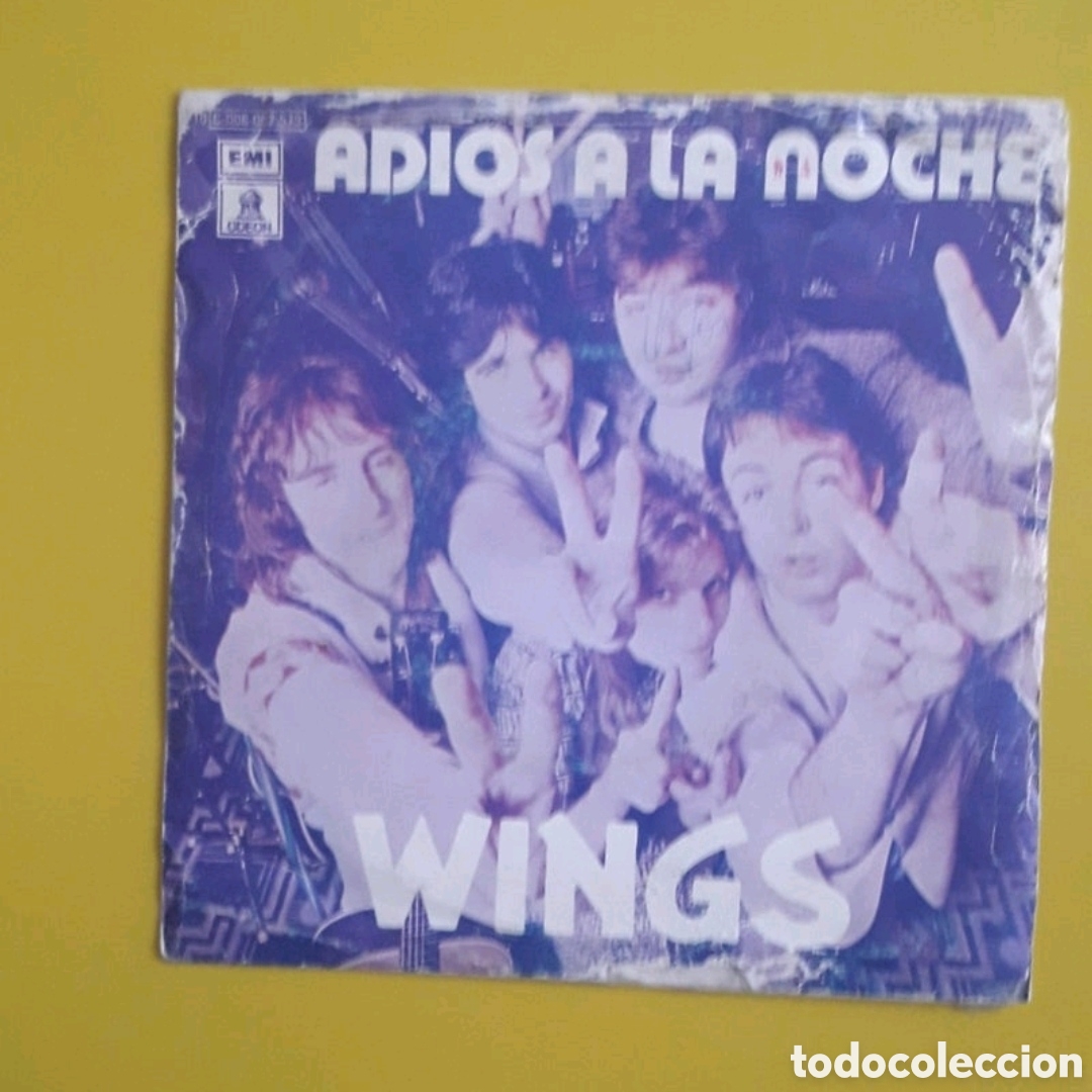 Discos de vinilo: Single Wings (Paul McCartney). Adi&oacute;s a la noche - Foto 1